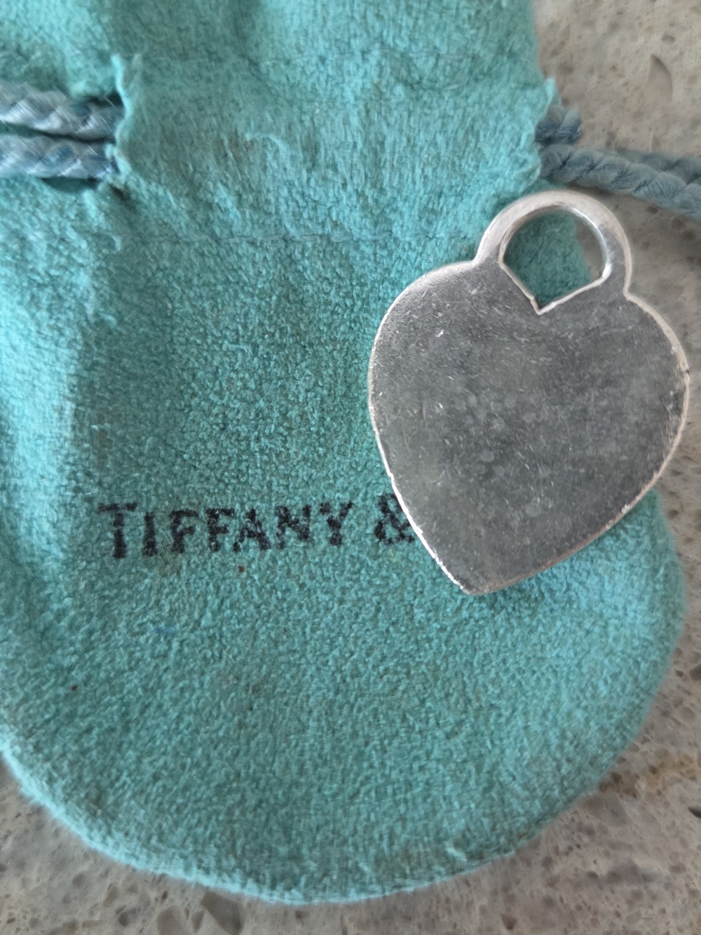 Tiffany & Co. Silver Heart Tag with Signature Blue Pouch - Picture 2 of 5